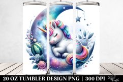 Napping Baby Unicorn Tumbler Design Product Image 2