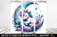 Napping Baby Unicorn Tumbler Design Product Image 2