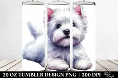 Cute Watercolor West Highland White Terrier Clipart Product Image 2