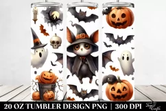 Watercolor Funny Halloween Bat 20 Oz Tumbler Product Image 2