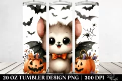 Watercolor Funny Halloween Bat 20 Oz Tumbler Product Image 2