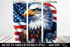 a Detailed Watercolor Patriotic Bald Eagle | 20 oz Tumbler Product Image 2