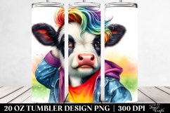 Baby Cow with Cool Haircut, Transparent 20 Oz Tumbler Product Image 2