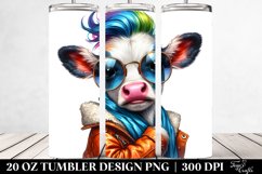Baby Cow with Cool Haircut, Transparent 20 Oz Tumbler Product Image 2