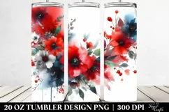 Abstract Red Flowers | 20 oz Tumbler Product Image 2