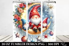 Vibrant Retro Santa with Gnomes | 20 Oz Tumbler Product Image 2