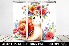 Cute Cartoon-Style Snail | 20 oz Tumbler Product Image 2