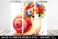 Cute Cartoon-Style Snail | 20 oz Tumbler Product Image 2