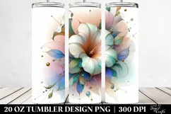 Glossy Morning Glory, Transparent 20 Oz Tumbler Product Image 2