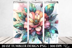 Abstract Wooden Camellia Clipart 20 Oz Tumbler Product Image 2
