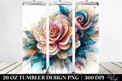 Stained Camellia Watercolor 20 Oz Tumbler Product Image 2