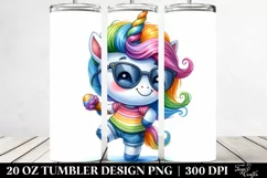 Cute Unicorn Dancing Clipart, High-Res 20 Oz Tumbler Product Image 2