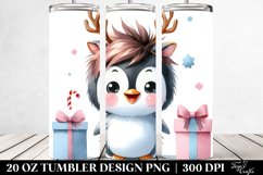 Expressive Watercolor Penguin with Crazy Haircut Product Image 2