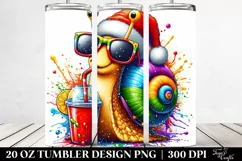 Colorful Snail Sipping | 20 oz Tumbler Product Image 2