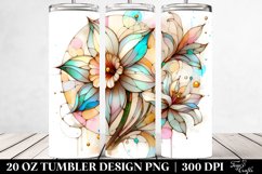 Abstract Wooden Narcissus Clipart 20 Oz Tumbler Product Image 2