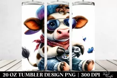 Cute Baby Cow with Cool Haircut and Expressive Face Product Image 2