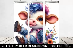 Cute Baby Cow with Cool Haircut and Expressive Face Product Image 2