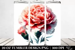 Vibrant Carnation Watercolor | 20 oz Tumbler Product Image 2