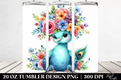 Cartoon Peacock with Flower Crown Clipart Product Image 2