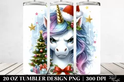 Cute Unicorn with Christmas Decorations 20 Oz Tumbler Product Image 2