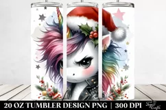 Cute Unicorn with Christmas Decorations 20 Oz Tumbler Product Image 2