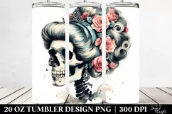 Retro Halloween Image Skull with Hair | 20 oz Tumbler Product Image 2