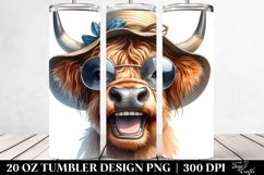 Highland Cow Sun Hat Tumbler | 20 Oz Tumbler Product Image 2