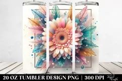 Abstract Pastel Shiny Gerbera made of 20 Oz Tumbler Product Image 2
