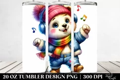 Baby Bear Excited for Winter, High-Res 20 Oz Tumbler Product Image 2