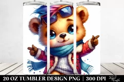 Baby Bear Excited for Winter, High-Res 20 Oz Tumbler Product Image 2