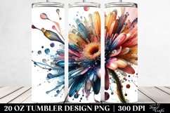 Colorful Watercolor Splash Gerbera 20 oz Tumbler Product Image 2