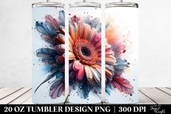 Colorful Watercolor Splash Gerbera 20 oz Tumbler Product Image 2