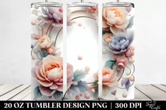 Glossy Peonies, Transparent 20 Oz Tumbler Product Image 2