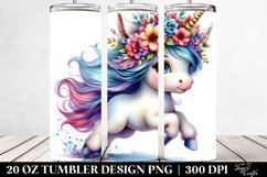 Baby Unicorn Running, Transparent 20 Oz Tumbler Product Image 2