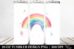 Colorful Pastel Rainbow Clipart, High-Res 20 Oz Tumbler Product Image 2