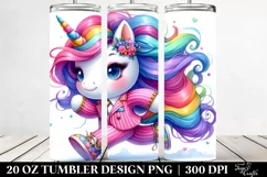 Cute Running Unicorn | 20 oz Tumbler Product Image 2
