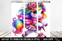 Cute Running Unicorn | 20 oz Tumbler Product Image 2
