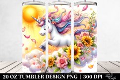 Cute Unicorn Spring Petals Tumbler | 20 Oz Tumbler Product Image 2