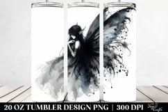 Washed Watercolor Gothic Fairy, Transparent 20 Oz Tumbler Product Image 2