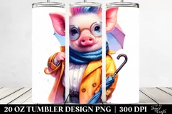 Cute Baby Pig with Cool Haircut and Raincoat Product Image 2