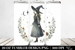 Simple Watercolor Retro Witch, 20 oz Tumbler Product Image 2