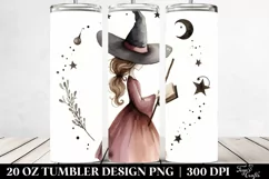 Simple Watercolor Retro Witch, 20 oz Tumbler Product Image 2