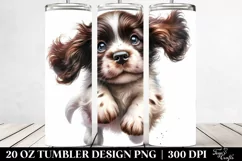 Cute Baby English Springer Spaniel Jumping | 20 oz Tumbler Product Image 2