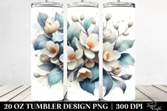 20 Oz Tumbler Sublimation | Colorful Jasmine with Metalic Product Image 2