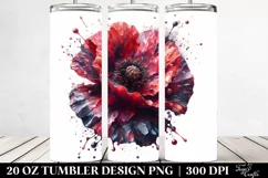 Abstract Detailed Poppy Watercolor Design. 20 Oz Tumbler Product Image 2
