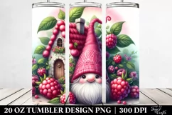 Detailed Gnome Raspberry House Tumbler | 20 Oz Tumbler Product Image 2