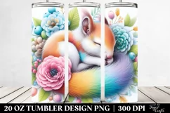 Sleeping Squirrel Flower Tumbler | 20 Oz Tumbler Product Image 2