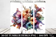 Abstract Pastel Petunia Clipart, High-Res 20 Oz Tumbler Product Image 2