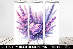 Detailed Vibrant Pastel Lavender Heart Tumbler Product Image 2