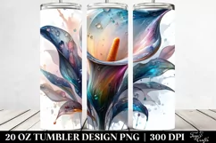 Shiny Calla Lily Watercolor Splash | 20 Oz Tumbler Product Image 2